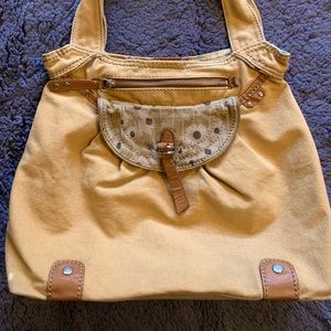 Fossil canvas shoulder bag